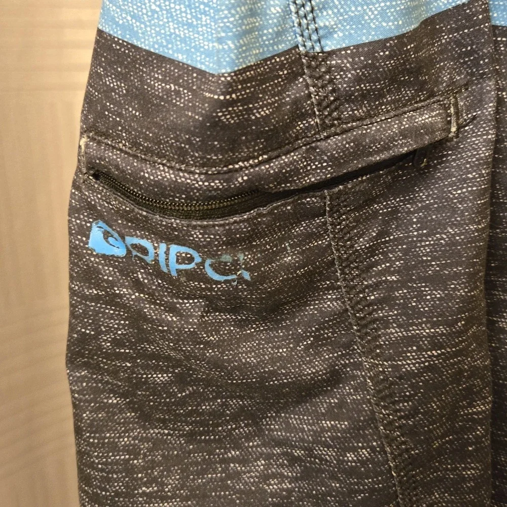 Rip Curl Mens Size 36 (XL) Gray Blue & Navy Striped Mirage Board Short Swim Surf